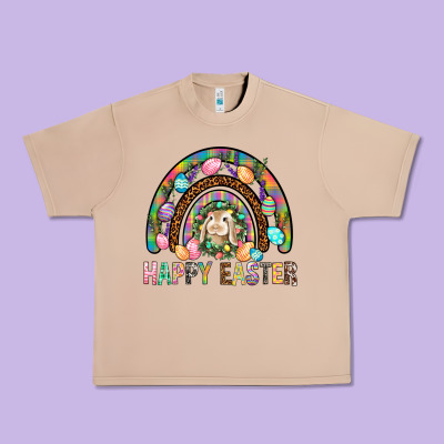 Happy Easter Rainbow Urban Heavy Tee Designed By Bundleandbundleshop