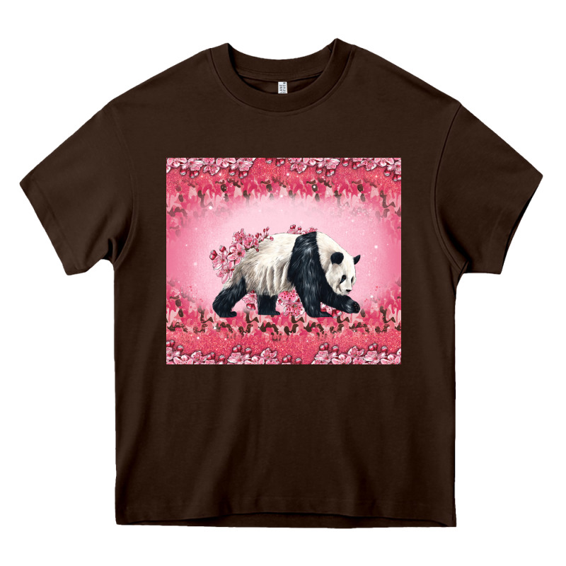 Panda With Sakura Blooms Heavy Core Tee by LillyAllenDesigns | Teevron