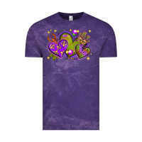 Cloud Purple Mardi Gras Hearts Vintage Tee - BundleAndBundleShop