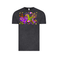 Vintage Black Mardi Gras Hearts Vintage Tee - BundleAndBundleShop