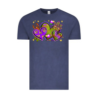 Vintage Denim Mardi Gras Hearts Vintage Tee - BundleAndBundleShop