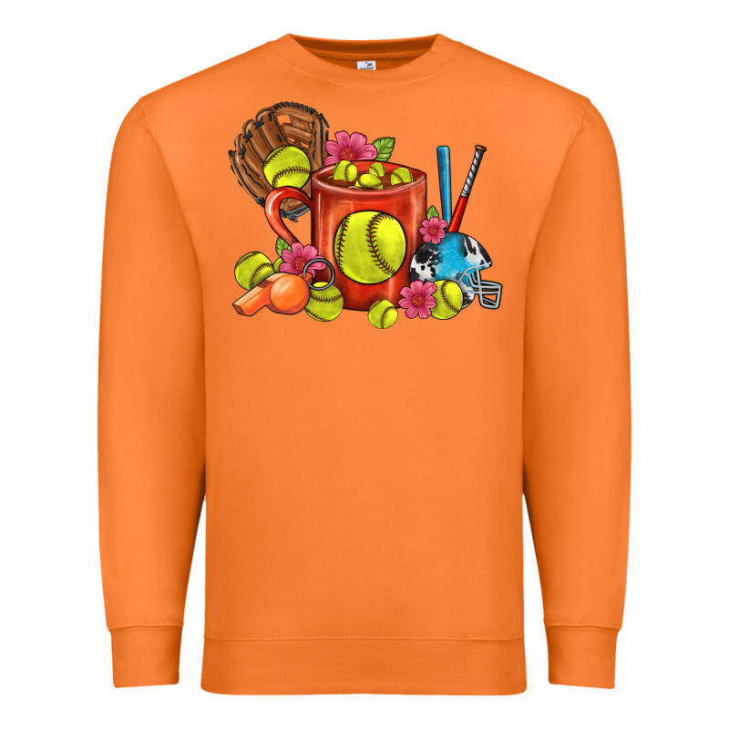 Softball Coffee Mug Premium Sweatshirt by FaDigitalArtStudio | Teevron