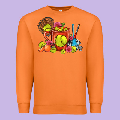 Softball Coffee Mug Premium Sweatshirt Designed By Fadigitalartstudio