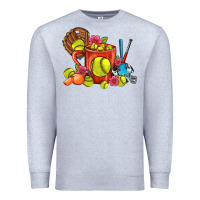 Heather Grey Softball Coffee Mug Premium Sweatshirt - FaDigitalArtStudio