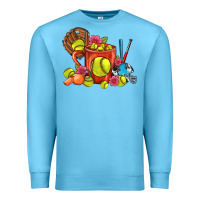 Ocean Blue Softball Coffee Mug Premium Sweatshirt - FaDigitalArtStudio