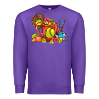 Purple Softball Coffee Mug Premium Sweatshirt - FaDigitalArtStudio