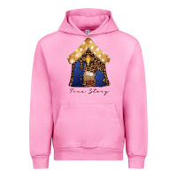 Fuchsia Pink True Story Black Urban Hoodie - CowhideDigitalArt