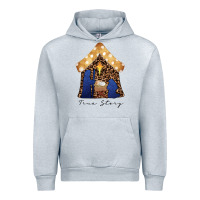 Heather Grey True Story Black Urban Hoodie - CowhideDigitalArt