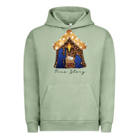 Pigment Oil Green True Story Black Urban Hoodie - CowhideDigitalArt