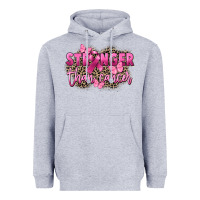 Heather Grey Stronger than Cancer Heavyweight Hoodie - FaDigitalArtStudio