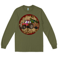 Army Green Christmas Tractor Long Sleeve Tee - RanaPortraitStore