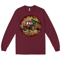 Burgundy Christmas Tractor Long Sleeve Tee - RanaPortraitStore