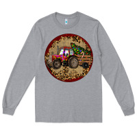 Heather Grey Christmas Tractor Long Sleeve Tee - RanaPortraitStore