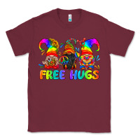 Burgundy LGBTQ Free Hugs Gnomes Classic Tee - BundleAndBundleShop