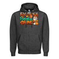 Charcoal Heather football pumpkin spice Zipper Hoodie - CowGirlArtShop
