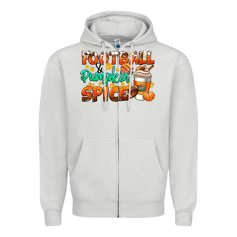 Football Pumpkin Spice Zipper Hoodie by CowGirlArtShop | Teevron