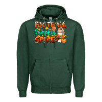 Sports Green football pumpkin spice Zipper Hoodie - CowGirlArtShop