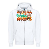 White football pumpkin spice Zipper Hoodie - CowGirlArtShop