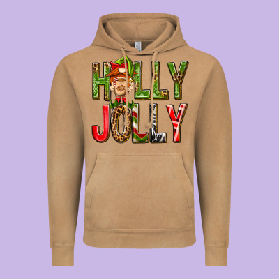 Holly Jolly Elf Gnome Vintage Hoodie Designed By Nancycooperartshop