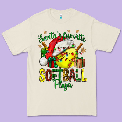Santa's Favorite Softball Player Premium Tee Designed By Nancycooperartshop
