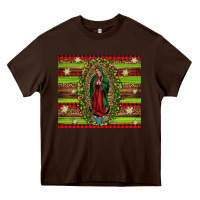 Chocolate Brown our lady of Guadalupe Christmas Heavy Core Tee - Jasminsmagicworld