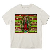 Cream our lady of Guadalupe Christmas Heavy Core Tee - Jasminsmagicworld