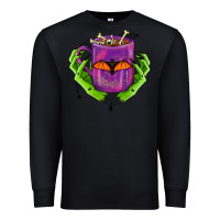 Black Halloween Coffee Cup With Hands Premium Sweatshirt - FaDigitalArtStudio