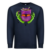 Navy Halloween Coffee Cup With Hands Premium Sweatshirt - FaDigitalArtStudio