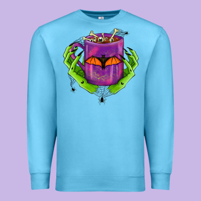 Halloween Coffee Cup With Hands Premium Sweatshirt Designed By Fadigitalartstudio
