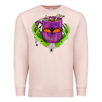 Pale Pink Halloween Coffee Cup With Hands Premium Sweatshirt - FaDigitalArtStudio