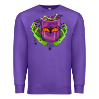 Purple Halloween Coffee Cup With Hands Premium Sweatshirt - FaDigitalArtStudio