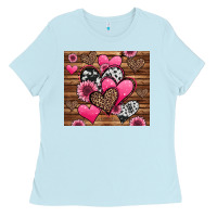 Baby Blue valentines day western hearts and sunflowers Ladies Tee - Jasminsmagicworld