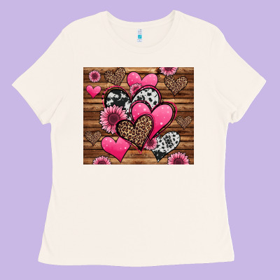 Valentines Day Western Hearts And Sunflowers Ladies Tee Designed By Jasminsmagicworld
