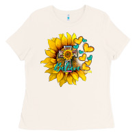 Bone western sunflower  cross believe Ladies Tee - BarkalooDesign