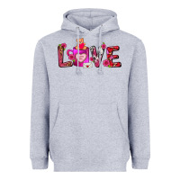 Heather Grey Love Coffee Mug Valentines Day Heavyweight Hoodie - FaDigitalArtStudio