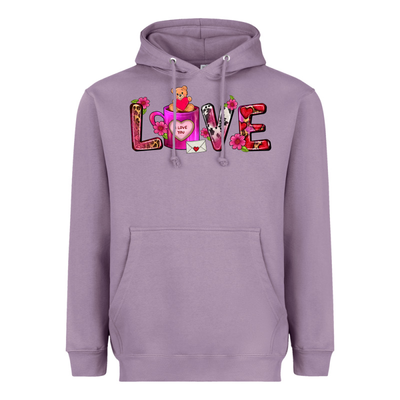 Love Coffee Mug Valentines Day Heavyweight Hoodie by FaDigitalArtStudio | Teevron