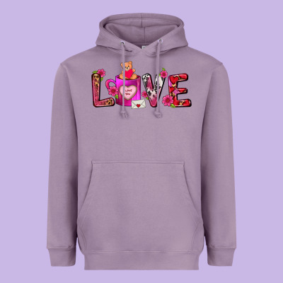 Love Coffee Mug Valentines Day Heavyweight Hoodie Designed By Fadigitalartstudio