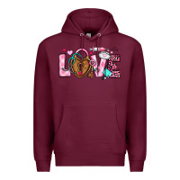 Burgundy love valentines day nurse Premium Hoodie - OliviaCreatesArt
