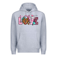 Heather Grey love valentines day nurse Premium Hoodie - OliviaCreatesArt