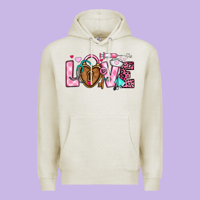 Love Valentines Day Nurse Premium Hoodie Designed By Oliviacreatesart