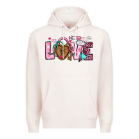 Pale Pink love valentines day nurse Premium Hoodie - OliviaCreatesArt