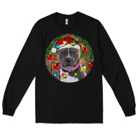 Black Christmas Pitbull Long Sleeve Tee - RanaPortraitStore
