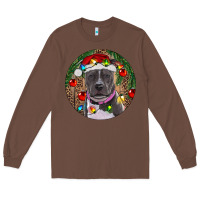 Chestnut Christmas Pitbull Long Sleeve Tee - RanaPortraitStore