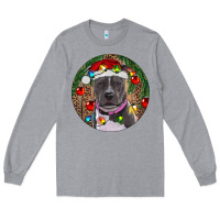 Heather Grey Christmas Pitbull Long Sleeve Tee - RanaPortraitStore