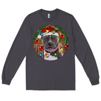 Smoke Christmas Pitbull Long Sleeve Tee - RanaPortraitStore