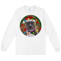 White Christmas Pitbull Long Sleeve Tee - RanaPortraitStore