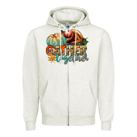 Oatmeal Heather gather together Zipper Hoodie - CowGirlArtShop