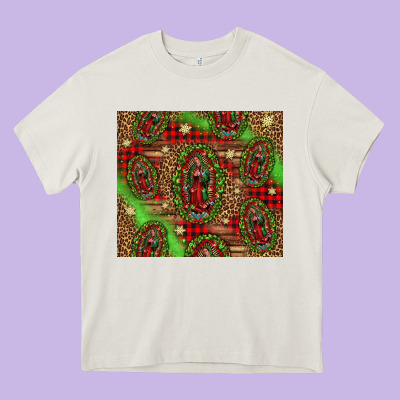 Our Lady Of Guadalupe Christmas Heavy Core Tee Designed By Jasminsmagicworld