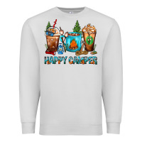 Dove Grey Happy Camper Coffee Cups Premium Sweatshirt - FaDigitalArtStudio