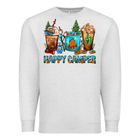 Oatmeal Heather Happy Camper Coffee Cups Premium Sweatshirt - FaDigitalArtStudio